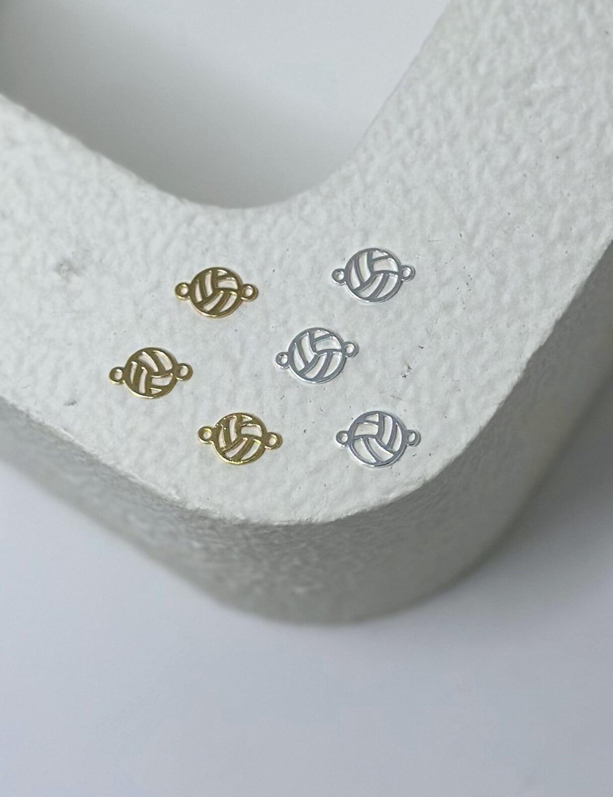 Volleyball Connector Charm: 14k Gold Filled and 925 Sterling Silver - ForeverFindingsCo