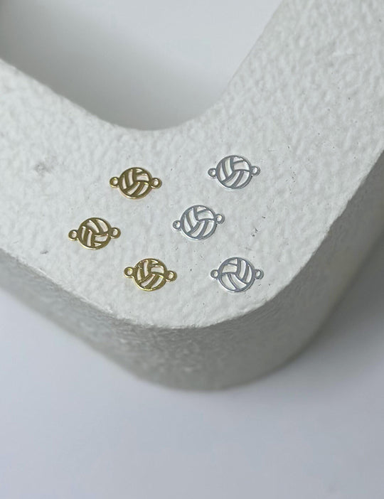 Volleyball Connector Charm: 14k Gold Filled and 925 Sterling Silver