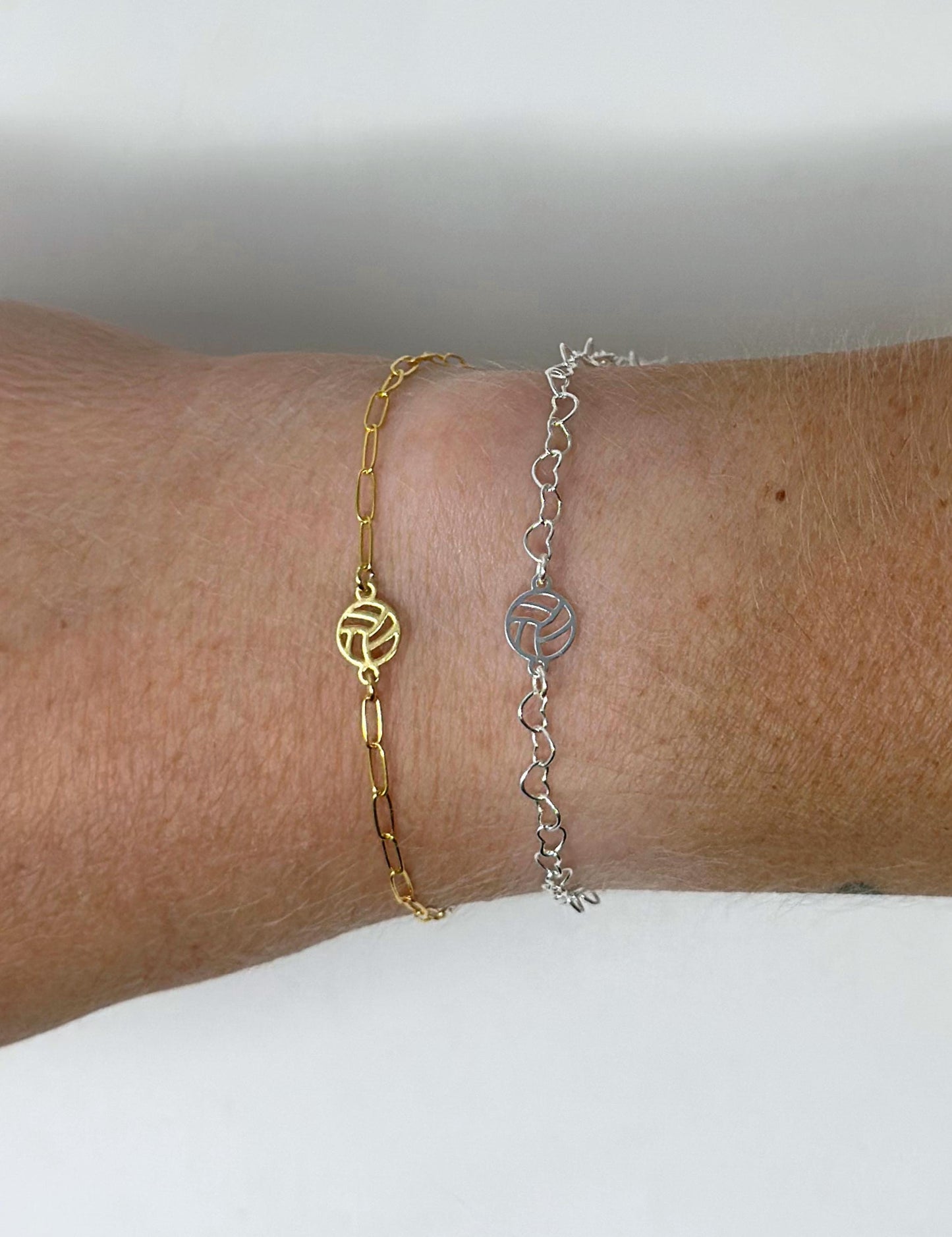 Volleyball Connector Charm: 14k Gold Filled and Sterling Silver