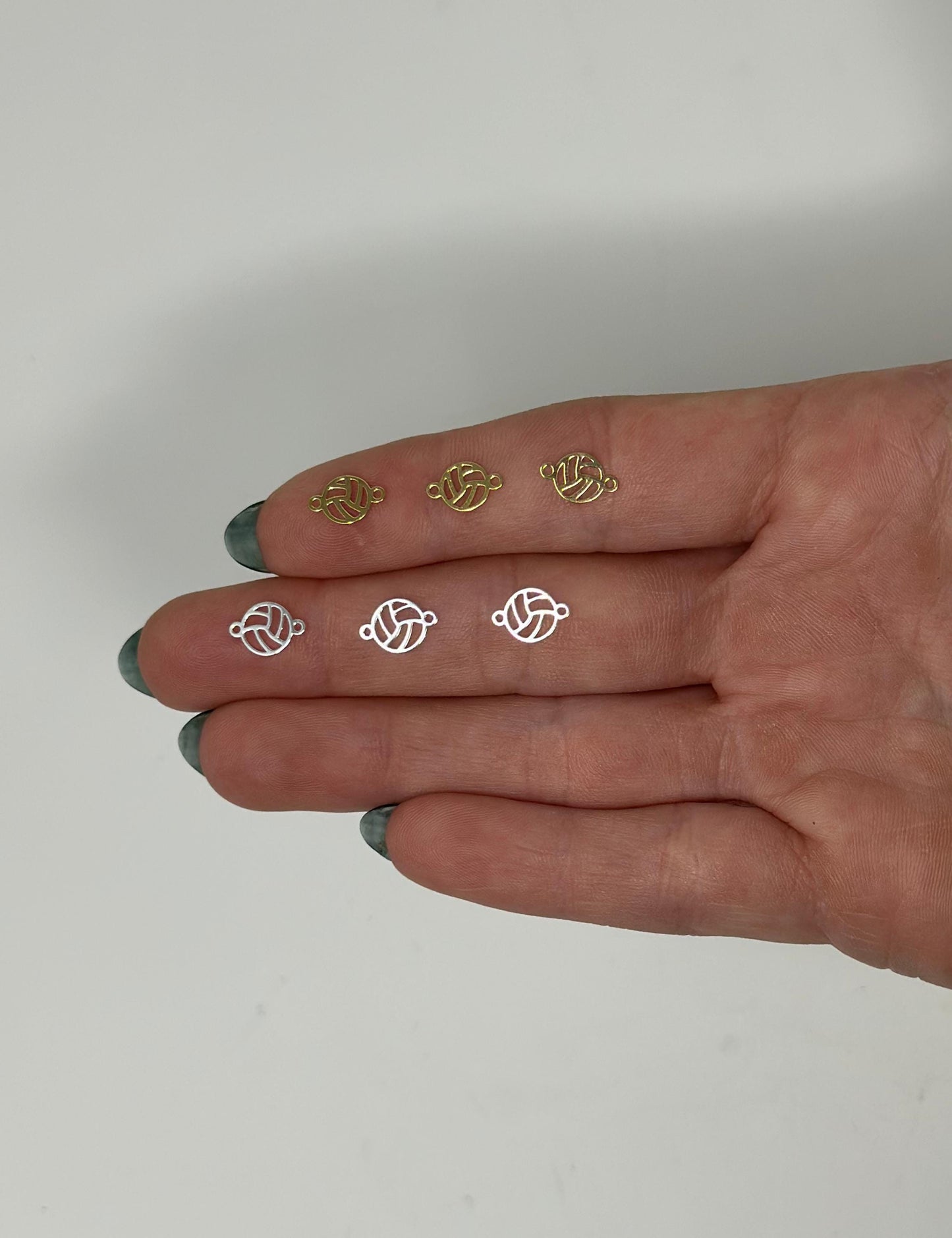 Volleyball Connector Charm: 14k Gold Filled and Sterling Silver