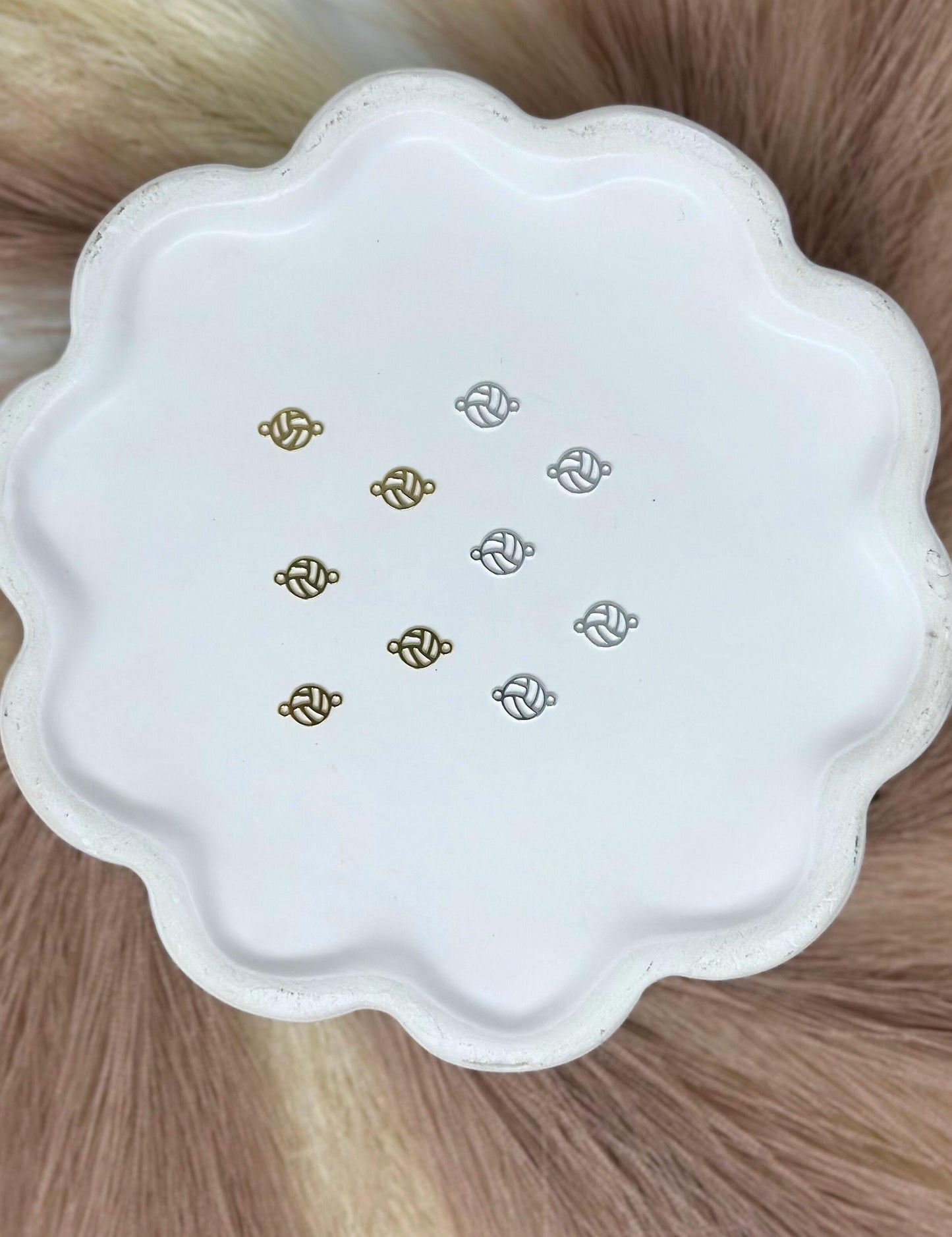 Volleyball Connector Charm: 14k Gold Filled and Sterling Silver