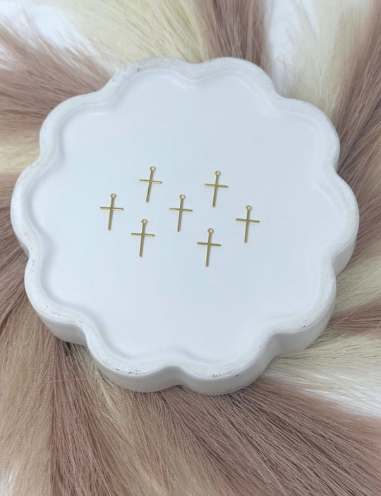 Dangle Cross Charm: 14k Gold Filled and 925 Sterling Silver