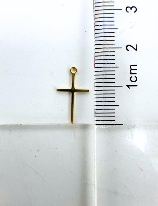 Dangle Cross Charm: 14k Gold Filled and 925 Sterling Silver