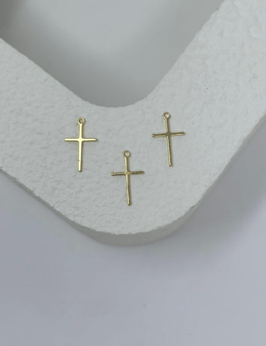 Dangle Cross Charm: 14k Gold Filled and 925 Sterling Silver