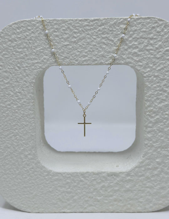 Dangle Cross Charm: 14k Gold Filled and 925 Sterling Silver