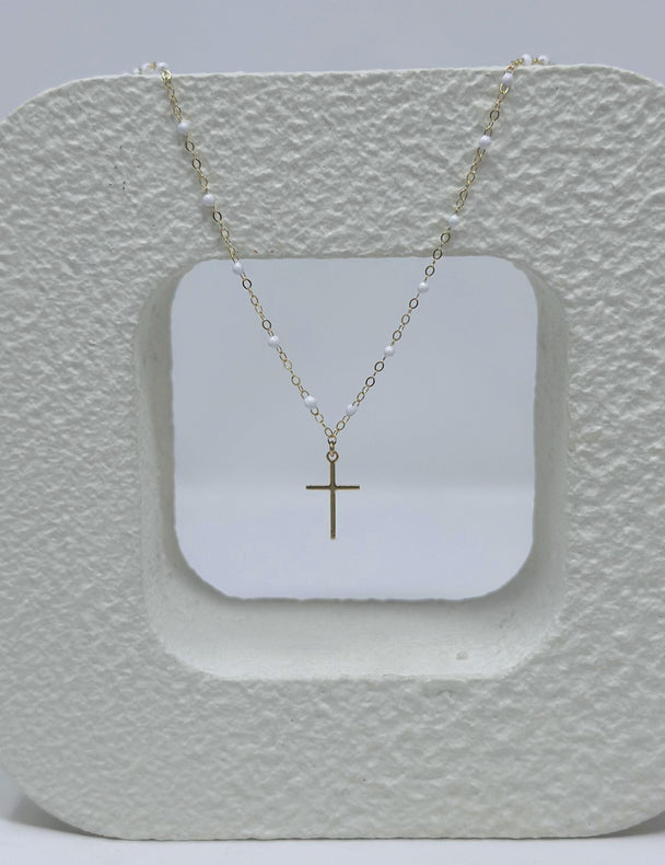 Dangle Cross Charm: 14k Gold Filled and 925 Sterling Silver