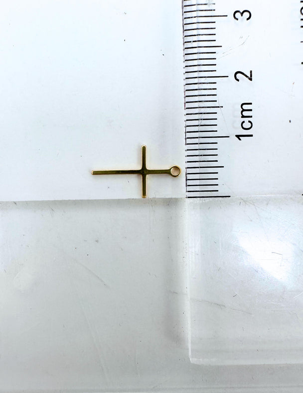 Dangle Cross Charm: 14k Gold Filled and 925 Sterling Silver