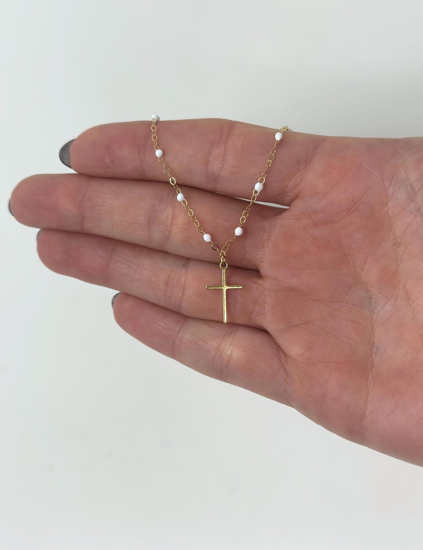 Dangle Cross Charm: 14k Gold Filled