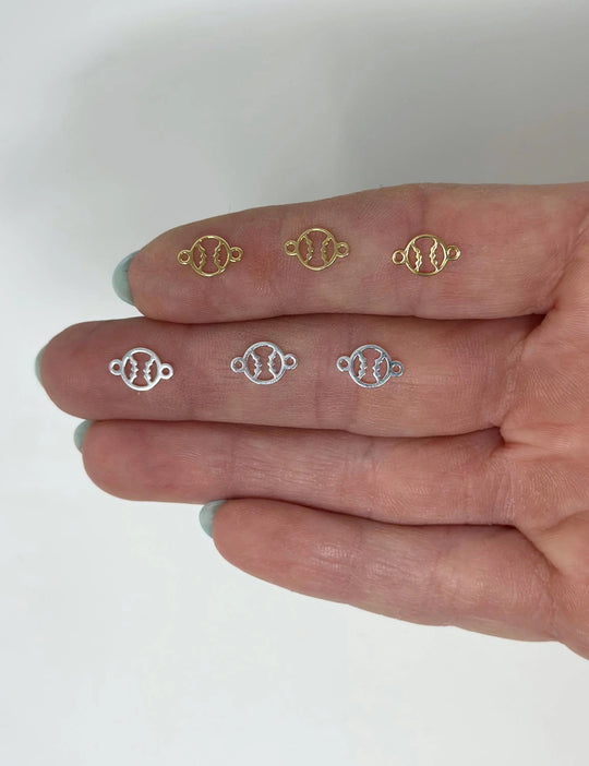 Baseball Connector Charm: 14k Gold Filled or 925 Sterling Silver