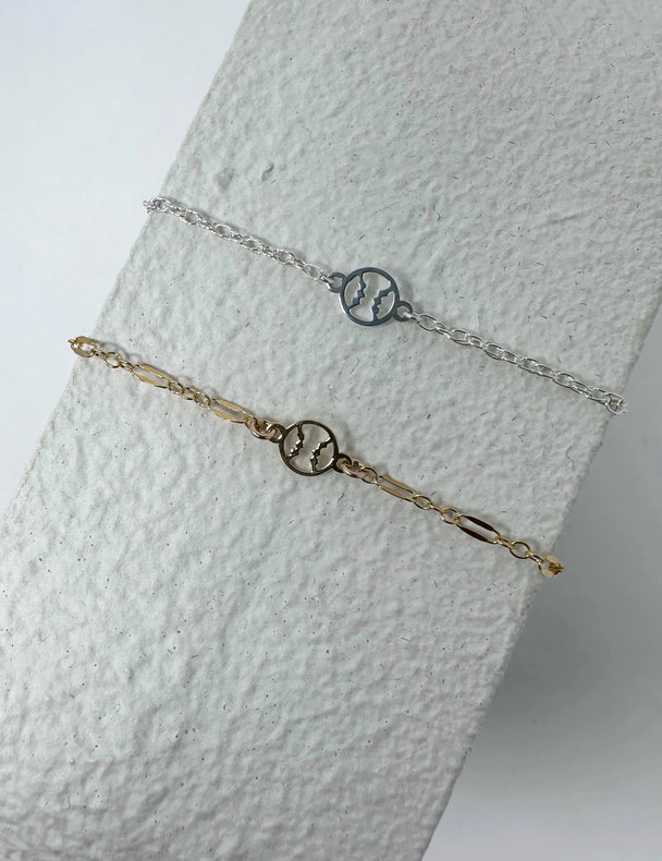 Baseball Connector Charm: 14k Gold Filled or 925 Sterling Silver