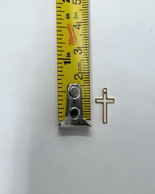 Dangle Cross Charm: 14k Gold Filled and 925 Sterling Silver