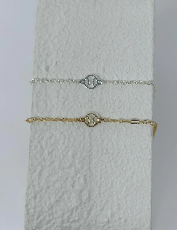 Baseball Connector Charm: 14k Gold Filled or 925 Sterling Silver