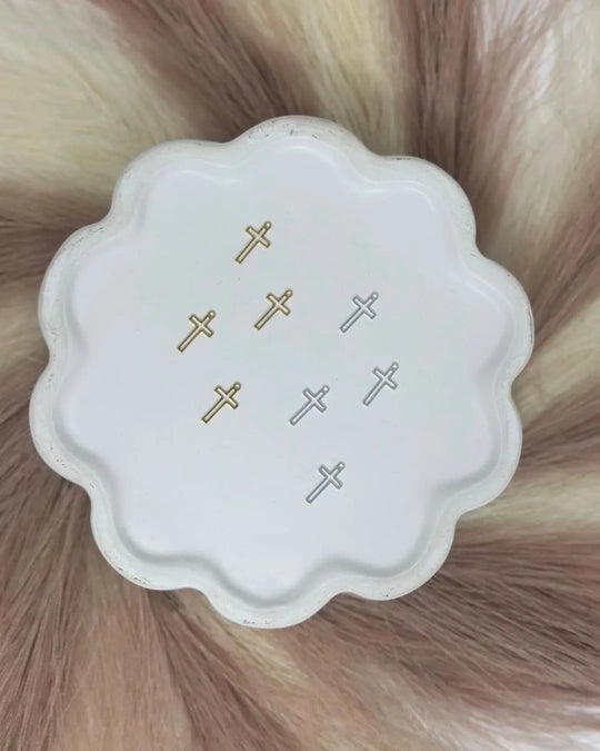 Dangle Cross Charm: 14k Gold Filled and 925 Sterling Silver