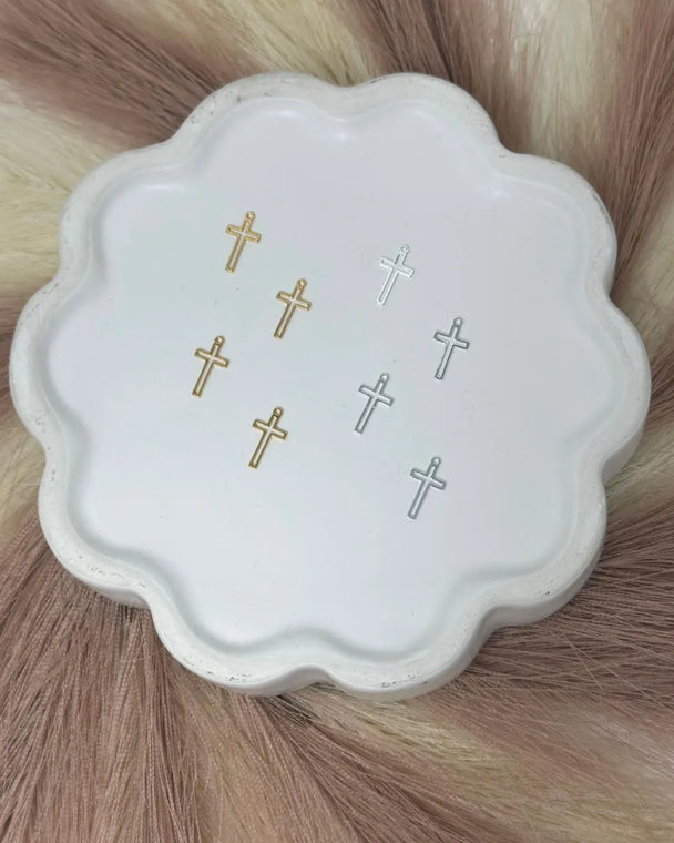 Dangle Cross Charm: 14k Gold Filled and 925 Sterling Silver