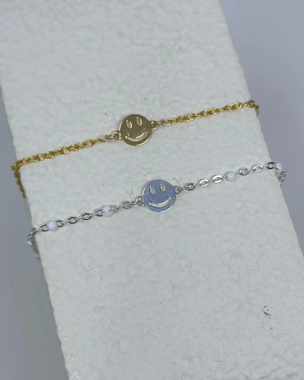 Smiley Face Charm Connector: 14k Gold Filled or Sterling Silver