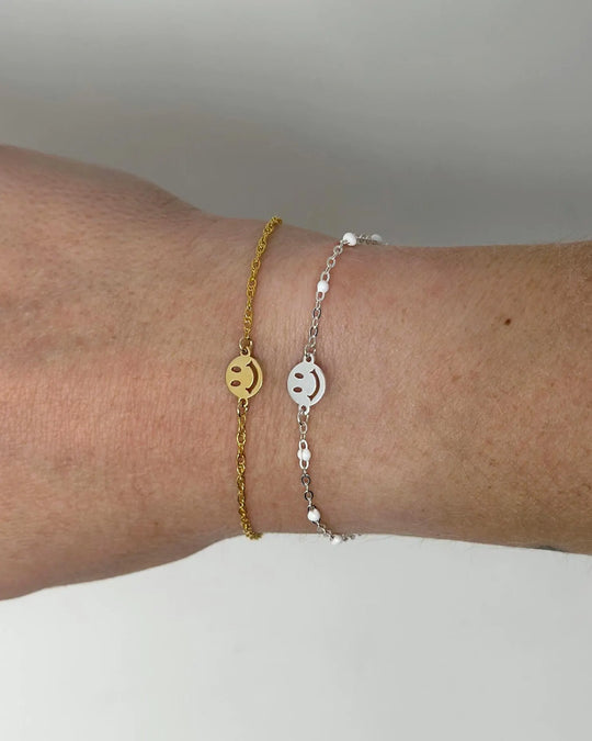 Smiley Face Charm Connector: 14k Gold Filled or Sterling Silver