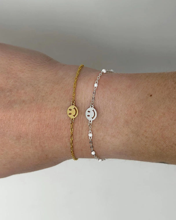 Smiley Face Charm Connector: 14k Gold Filled or Sterling Silver