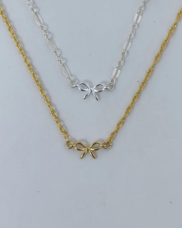 Bow Connector Charm: 14k Gold Filled or Sterling Silver