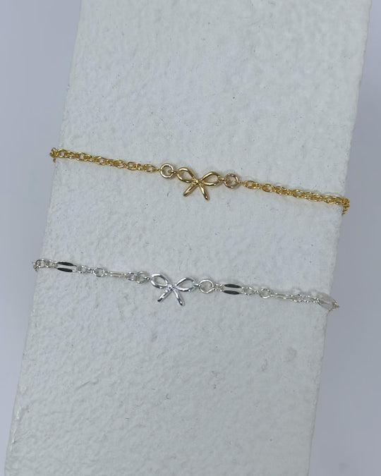 Bow Connector Charm: 14k Gold Filled or Sterling Silver