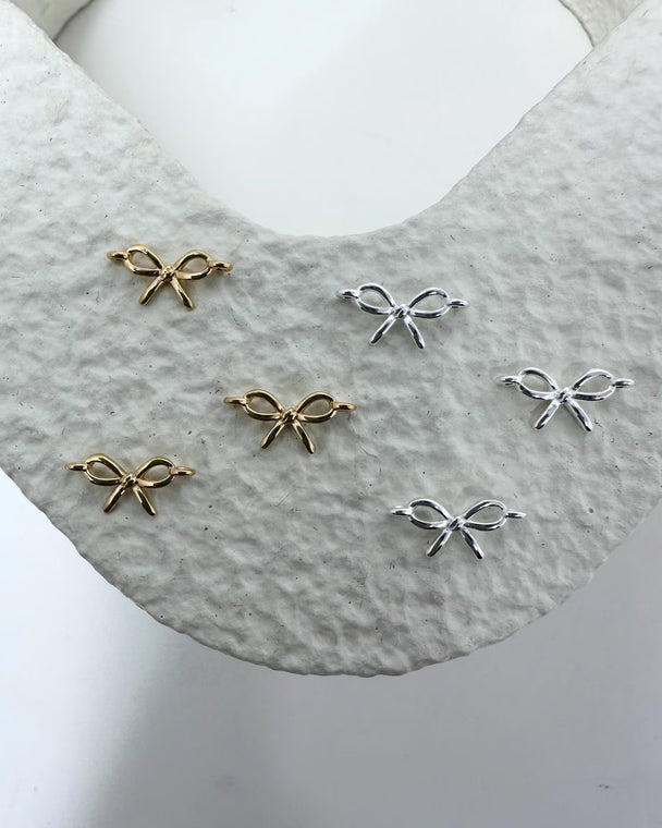 Bow Connector Charm: 14k Gold Filled or Sterling Silver
