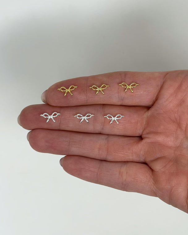 Bow Connector Charm: 14k Gold Filled or Sterling Silver