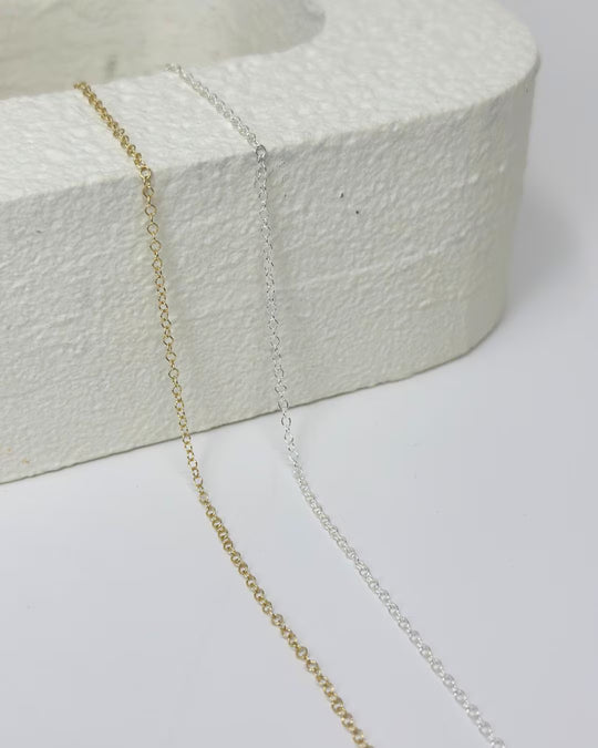 Cable Chain 1.5mm: 14k Gold Filled and 925 Sterling Silver