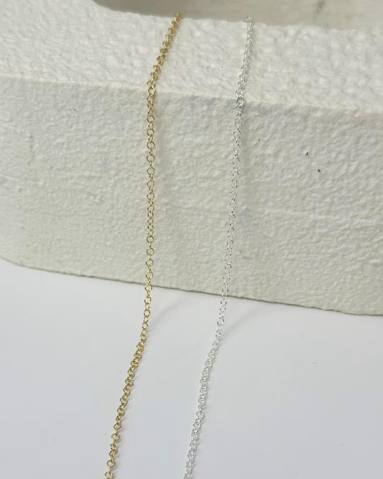 Cable Chain 1.5mm: 14k Gold Filled and 925 Sterling Silver