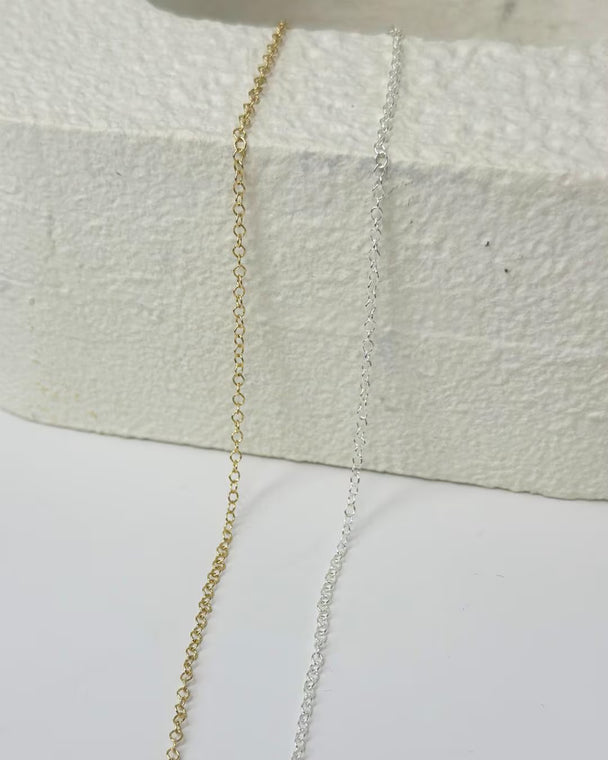 Cable Chain 1.5mm: 14k Gold Filled and 925 Sterling Silver
