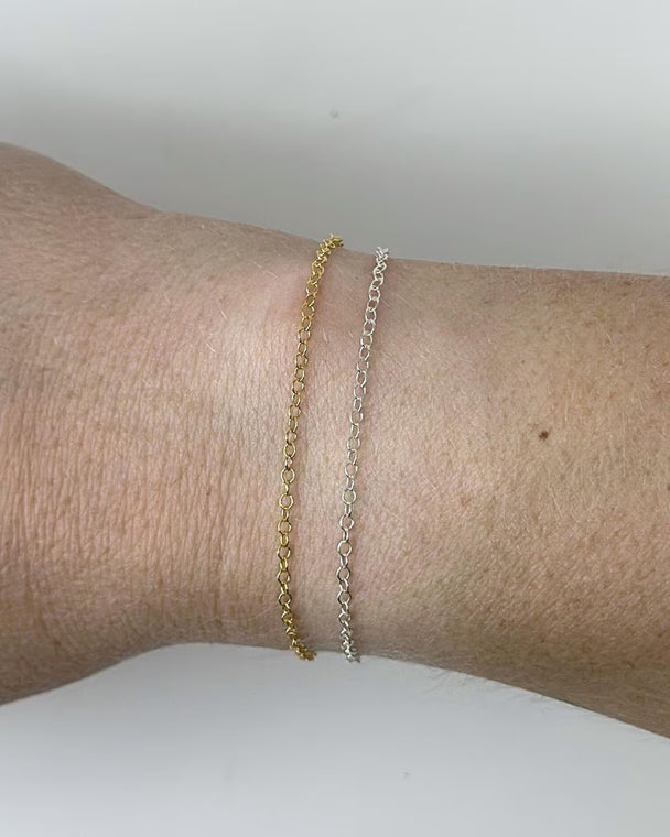 Cable Chain 1.5mm: 14k Gold Filled and 925 Sterling Silver