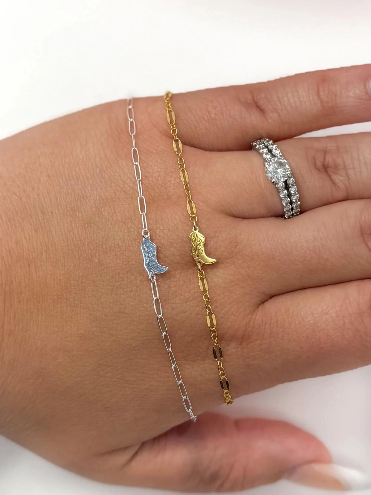 Cowboy Boot Charm: 14k Gold Filled and 925 Sterling Silver - ForeverFindingsCo
