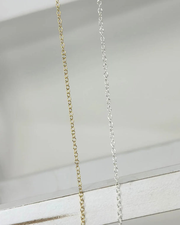 Cable Chain 1.5mm: 14k Gold Filled and 925 Sterling Silver