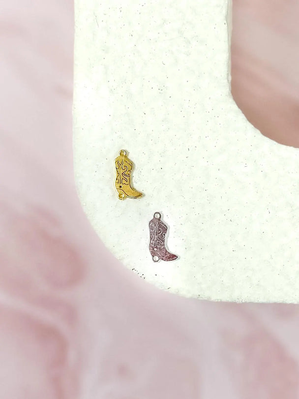 Cowboy Boot Charm: 14k Gold Filled and 925 Sterling Silver