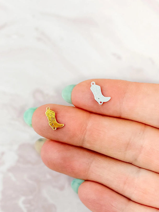 Cowboy Boot Charm: 14k Gold Filled and 925 Sterling Silver